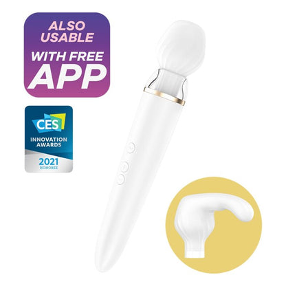 SATISFYER DOUBLE WAND ER APP WHITE