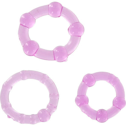 CONJUNTO DE SEVeNCIAS DE TReS ANeIS DE PeNIS LILAC