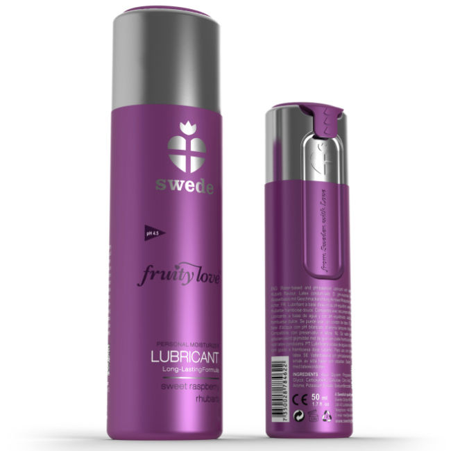 LUBRIFICANTE SUECO FRUITY LOVE FRAMBOESA RUBARBO 100 ML