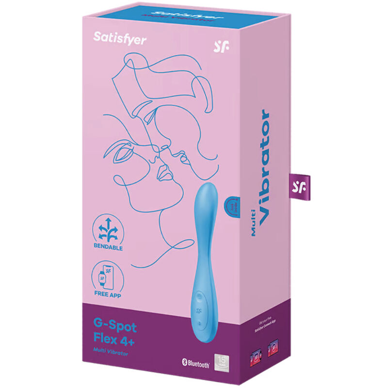 SATISFYER G SPOT FLEX 4 MULTI VIBRATOR APP BLUE