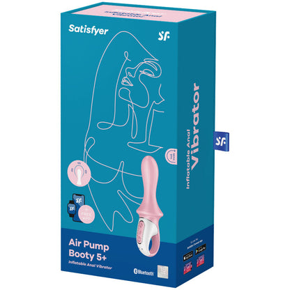 SATISFYER AIR PUMP BOOTY 5 VIBRADOR ANAL INFLaVEL ROSA