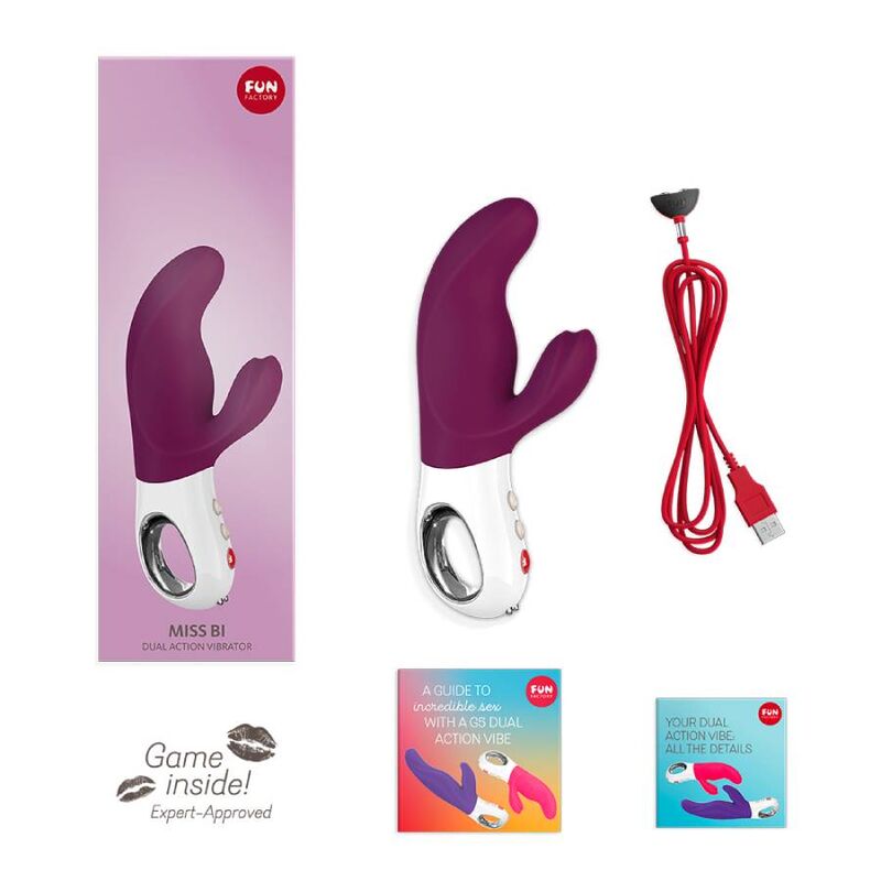 FUN FACTORY MISS BI DUAL VIBRATOR GRAPE WHITE