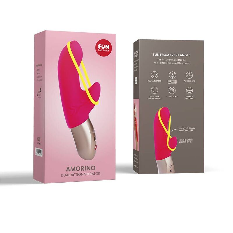 FUN FACTORY AMORINO MINI VIBRATOR PINK NEON YELLOW