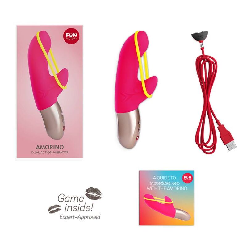 FUN FACTORY AMORINO MINI VIBRATOR PINK NEON YELLOW