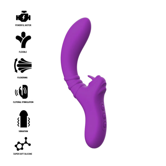 INTENSE HARRY VIBRATOR FLEXIBLE WITH PURPLE TONGUE