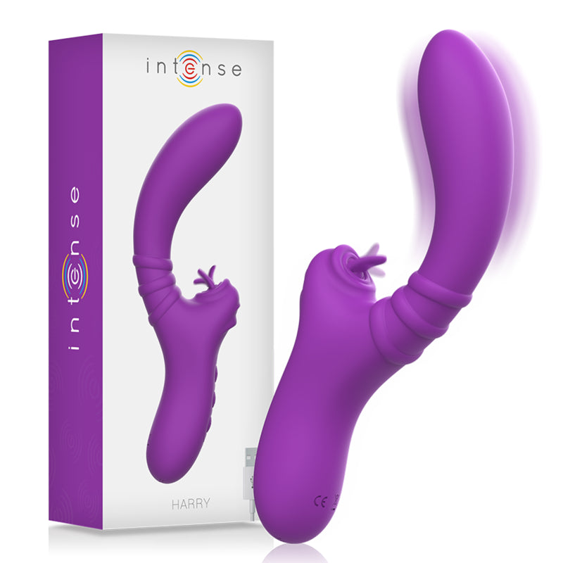 INTENSE HARRY VIBRATOR FLEXIBLE WITH PURPLE TONGUE