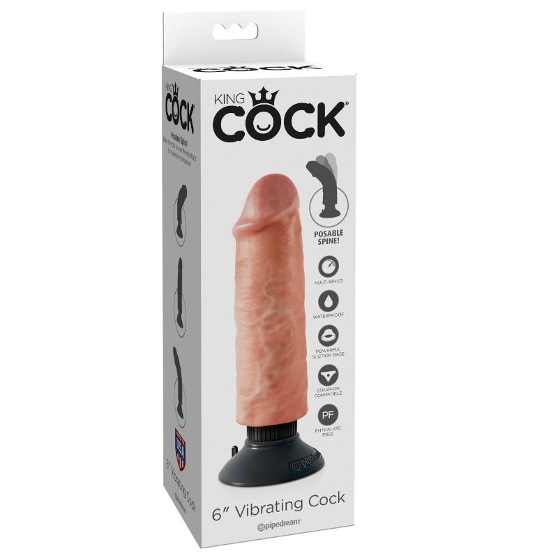 KING COCK 6 quot 1524 CM VIBRANTE CARNE DE GALO
