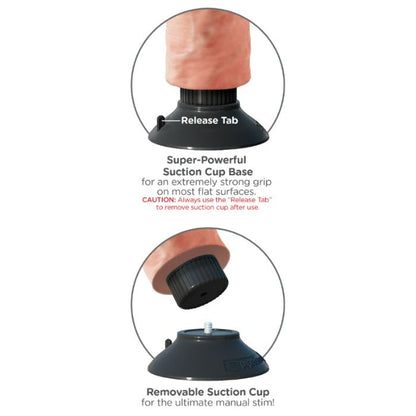 KING COCK 1778 CM VIBRANTE GALO COM BOLAS CARNE