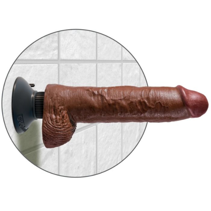 DILDO VIBRADOR KING COCK CON TESTICULOS 255 CM COLOR MARRON