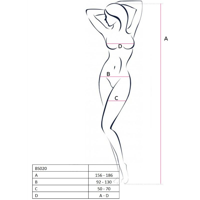 PASSION WOMAN BS020 BODYSTOCKING WHITE ONE SIZE