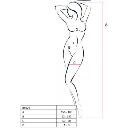 PASSION WOMAN BS020 BODYSTOCKING WHITE ONE SIZE