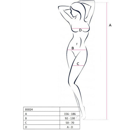 PASSION WOMAN BS024 BODYSTOCKING WHITE ONE SIZE