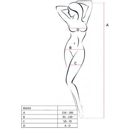 PASSION WOMAN BS034 BODYSTOCKING WHITE ONE SIZE