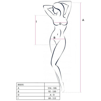 PASSION WOMAN BS035 BODYSTOCKING WHITE ONE SIZE