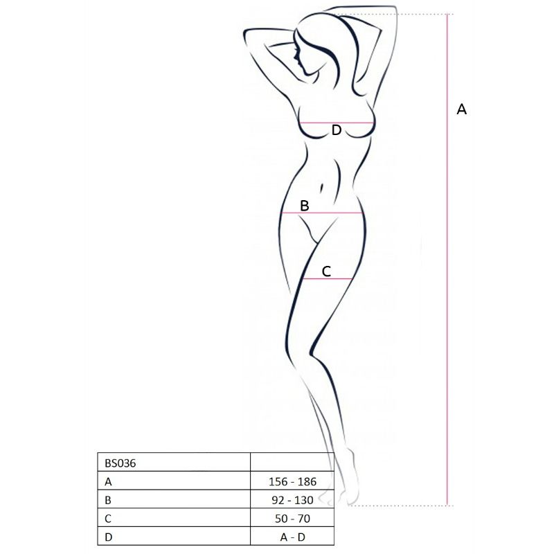 PASSION WOMAN BS036 BODYSTOCKING WHITE ONE SIZE