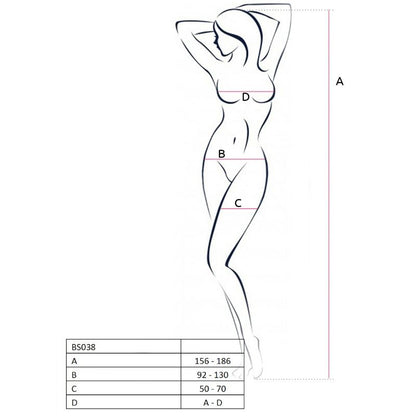 PASSION WOMAN BS038 BODYSTOCKING WHITE ONE SIZE