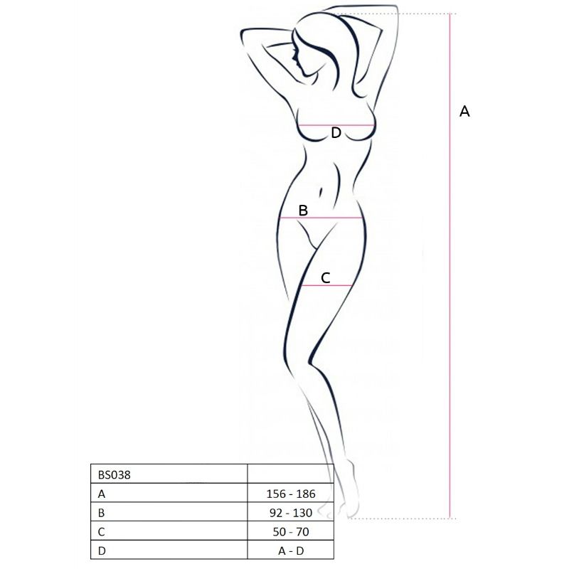 PASSION WOMAN BS038 BODYSTOCKING RED ONE SIZE