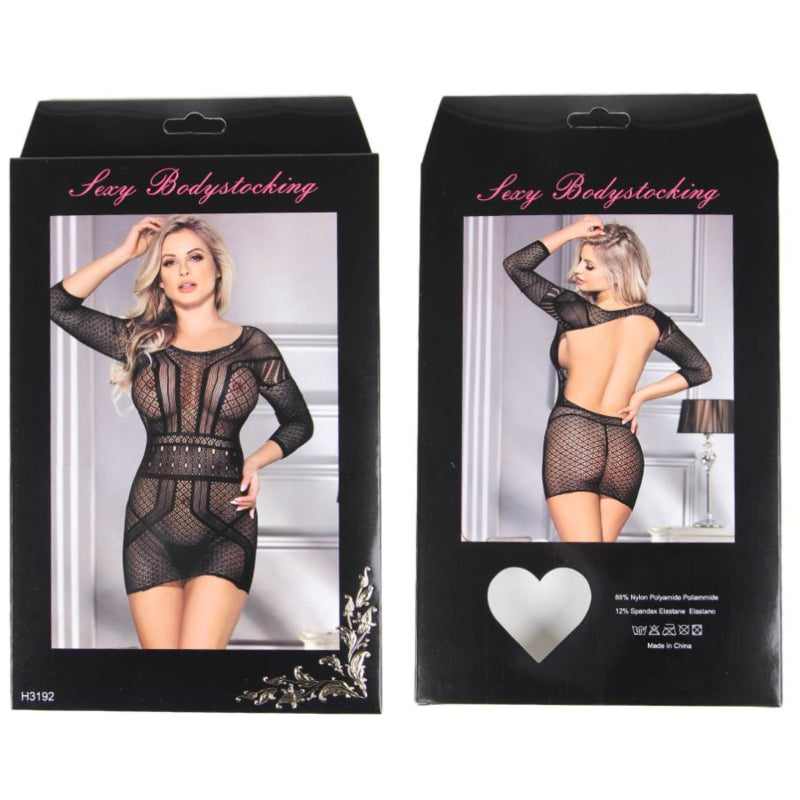 QUEEN LINGERIE NET DRESS BODYSTOCKING SL