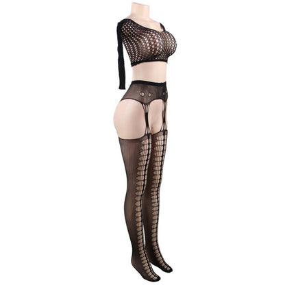 QUEEN LINGERIE BODYSTOCKING LONG SLEEVE TOP SL