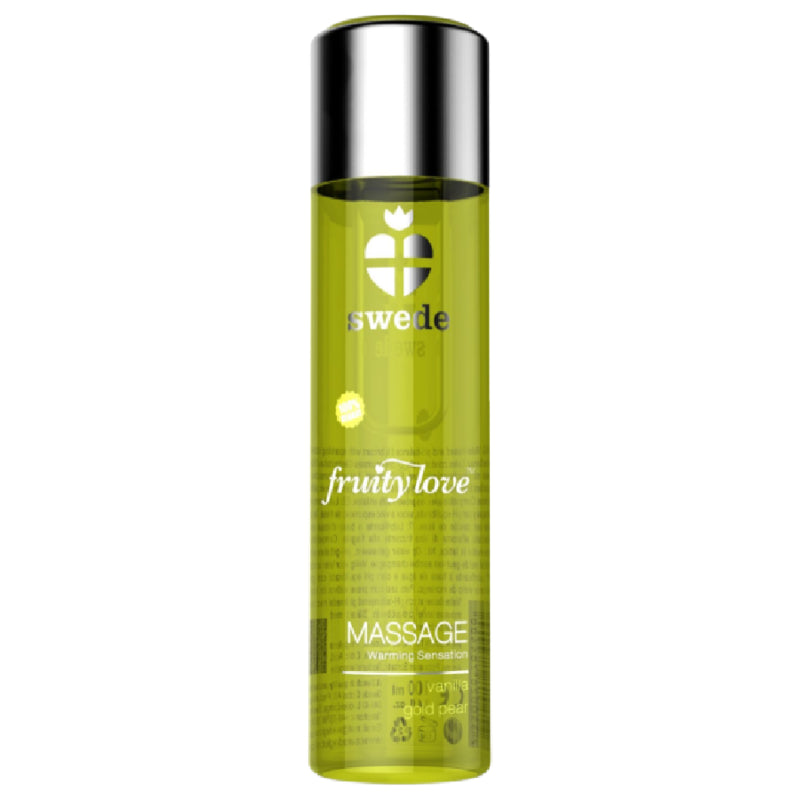 SUECO FRUITY LOVE EFEITO AQUECENTE oLEO DE MASSAGEM BAUNILHA E DOURADO PeRA 120 ML