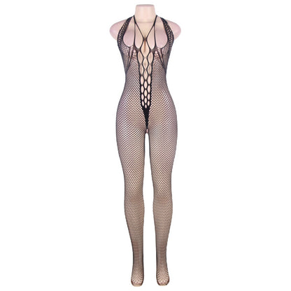 QUEEN LINGERIE HALTER PESCOyO E BODYSTOCKING SL ABERTO