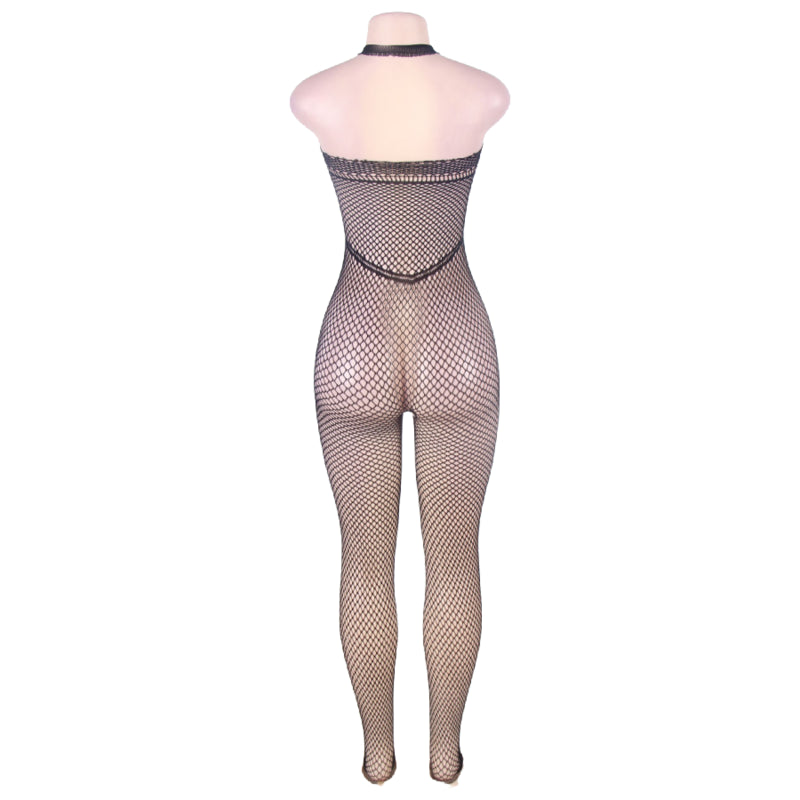 QUEEN LINGERIE HALTER PESCOyO E BODYSTOCKING SL ABERTO