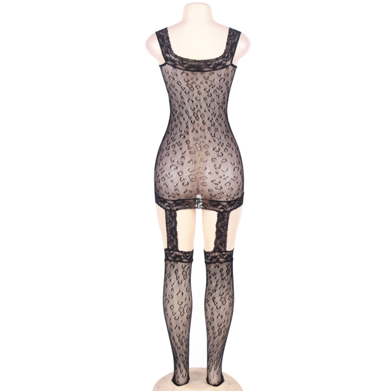 QUEEN LINGERIE LEOPARD PADRaO BODYSTOCKING SL