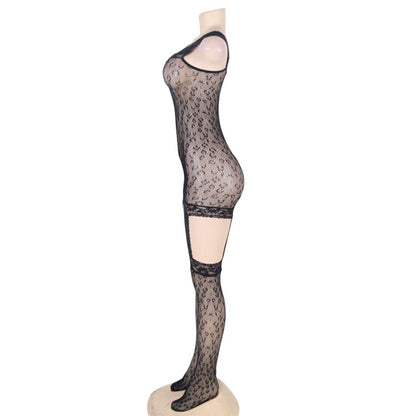 QUEEN LINGERIE LEOPARD PADRaO BODYSTOCKING SL