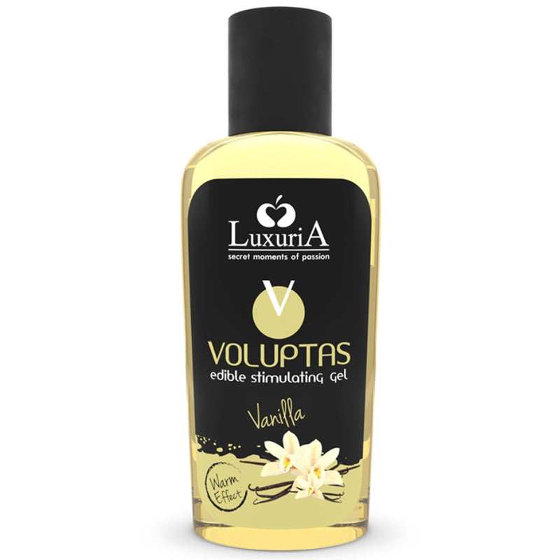 GEL DE MASSAGEM COMESTiVEL LUXURIA VOLUPTAS EFEITO AQUECENTE BAUNILHA 100 ML