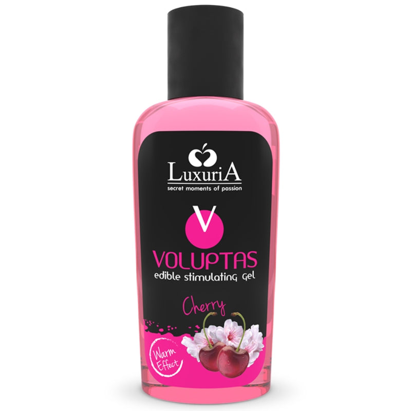 GEL DE MASSAGEM COMESTiVEL LUXURIA VOLUPTAS EFEITO AQUECENTE CEREJA 100 ML