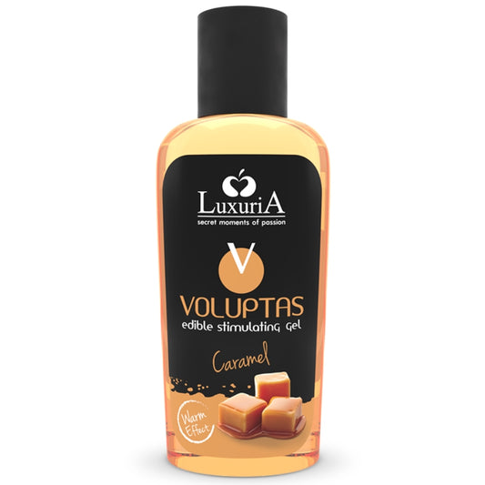 GEL DE MASSAGEM COMESTiVEL LUXURIA VOLUPTAS EFEITO AQUECENTE CARAMELO 100 ML