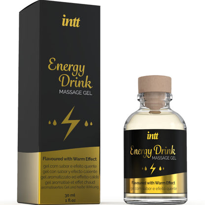 INTT GEL DE MASSAGEM COM ENERGIA AROMATIZADA BEBIDA E EFEITO AQUECENTE