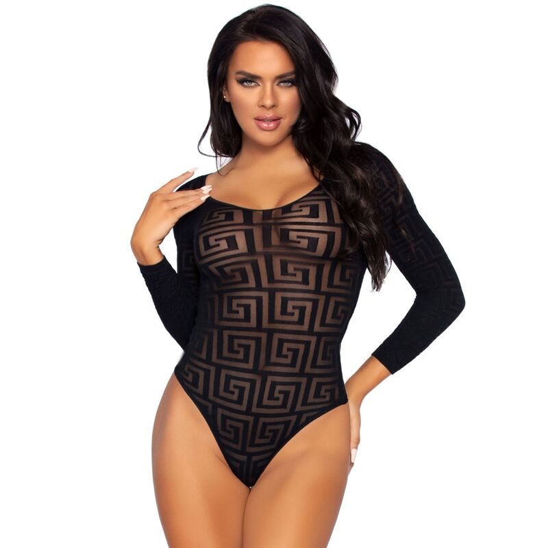 BODYSUIT LEG AVENUE MOSAICO SNAP CROTH TAMANHO uNICO