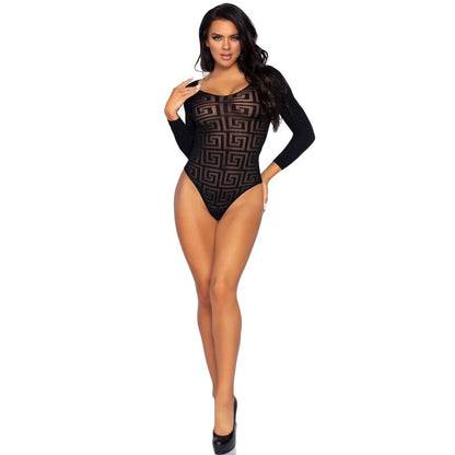 BODYSUIT LEG AVENUE MOSAICO SNAP CROTH TAMANHO uNICO