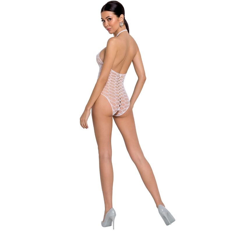 PASSION WOMAN BS087 BODYSTOCKING WHITE ONE SIZE