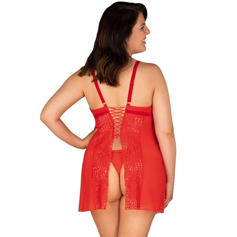 OBSESSIVE BLOSSMINA CHEMISE Y TANGA 4XL 5XL