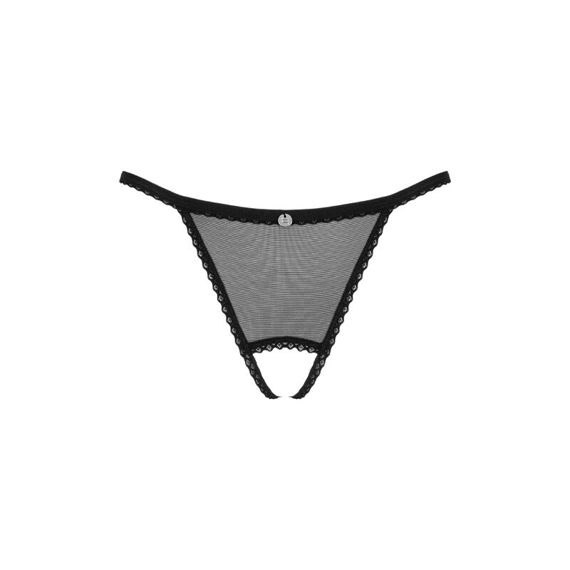 OBSESSIVE CELIA NOIR CROTCHLESS TANGA XS S