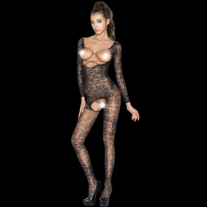 PASSION WOMAN BS031 BODYSTOCKING BLACK ONE SIZE