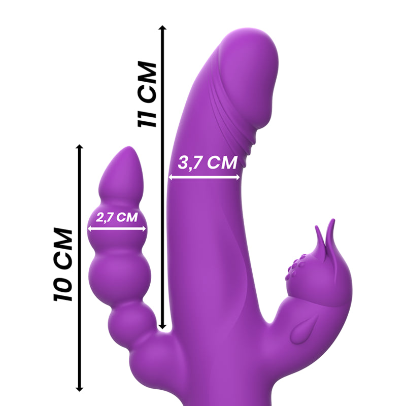 INTENSE CASANOVA VIBRATOR RABBIT SILICONE TRIPLE ENGINE PURPLE