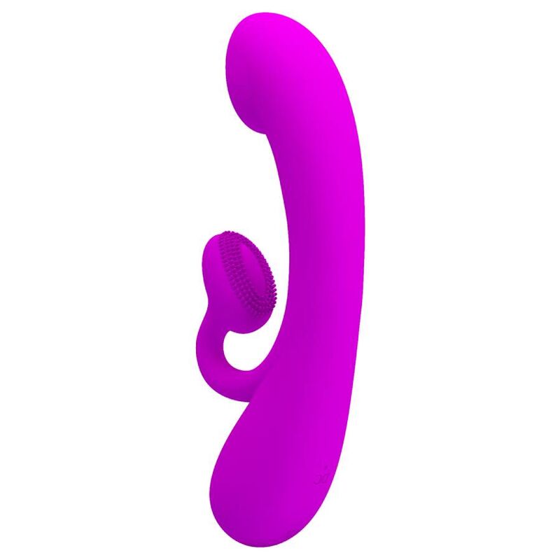 PRETTY LOVE SINCERE SILICONE VIBRATOR AND STIMULATOR PURPLE