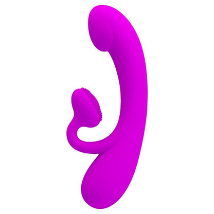 PRETTY LOVE SINCERE SILICONE VIBRATOR AND STIMULATOR PURPLE