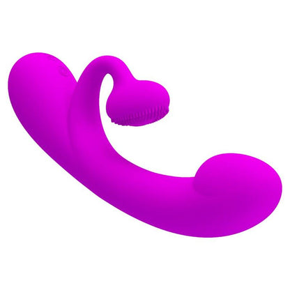 PRETTY LOVE SINCERE SILICONE VIBRATOR AND STIMULATOR PURPLE