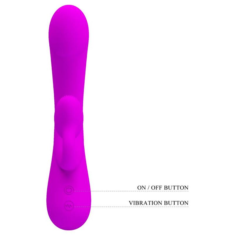 PRETTY LOVE SINCERE SILICONE VIBRATOR AND STIMULATOR PURPLE