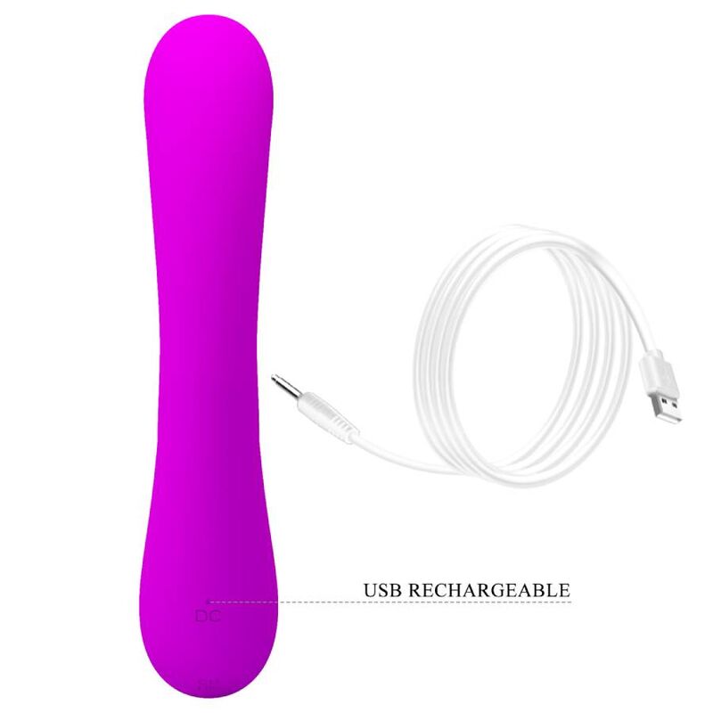 PRETTY LOVE SINCERE SILICONE VIBRATOR AND STIMULATOR PURPLE