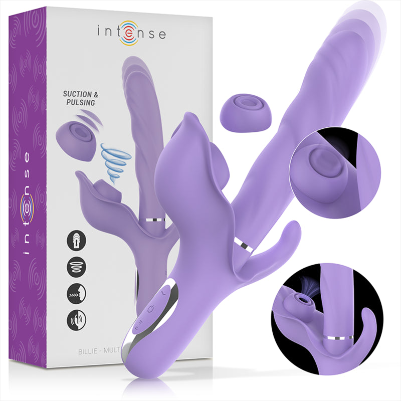 INTENSO BILLIE MULTIFUNyaO VIBRADOR RECARREGaVEL SUCyaO E PULSAyaO ROXO