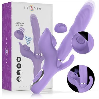 INTENSO BILLIE MULTIFUNyaO VIBRADOR RECARREGaVEL SUCyaO E PULSAyaO ROXO