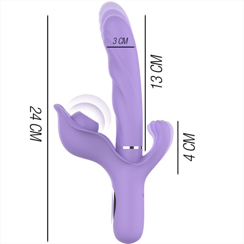 INTENSO BILLIE MULTIFUNyaO VIBRADOR RECARREGaVEL SUCyaO E PULSAyaO ROXO