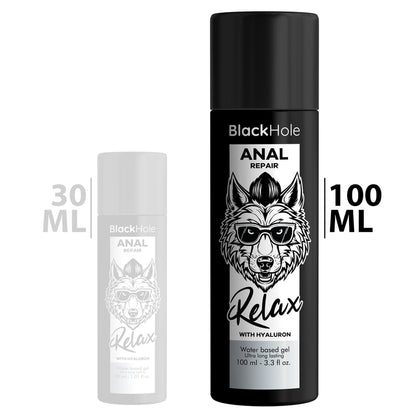 BLACK HOLE REPARO ANAL RELAX a BASE DE aGUA COM HYALURON 100 ML