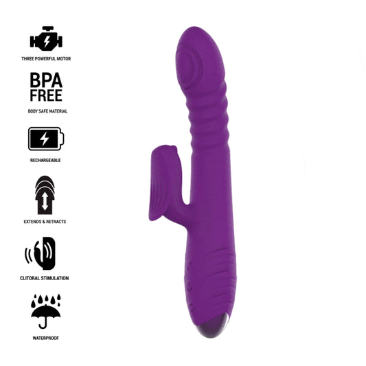 INTENSO VIBRADOR RECARREGaVEL MULTIFUNyaO IGGY PARA CIMA E PARA BAIXO COM ESTIMULADOR CLIToRICO ROXO