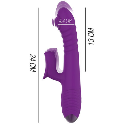 INTENSO VIBRADOR RECARREGaVEL MULTIFUNyaO IGGY PARA CIMA E PARA BAIXO COM ESTIMULADOR CLIToRICO ROXO